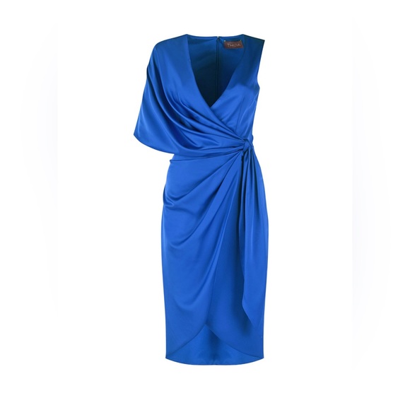 theia candace wrap cocktail dress Theia | Dresses | New Theia Candace Wrap Cocktail Dress Size 4 Poppy Red  Satin Vneck Asymmetric
